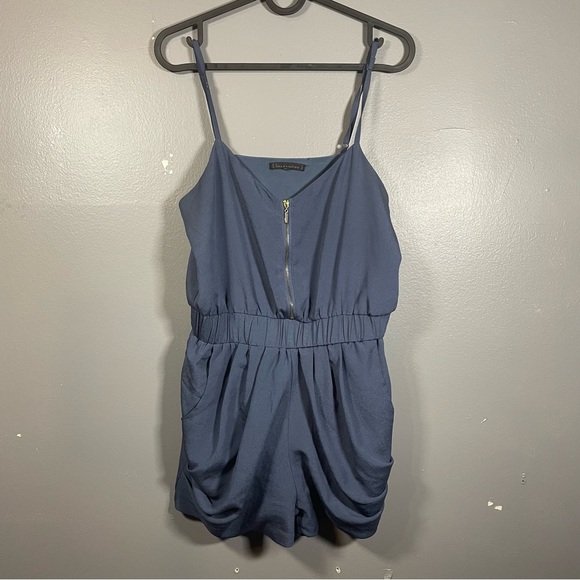 Lucca Couture Short Romper Jumpsuit Tank Top and Short Blue (S) - Picture 4 of 5